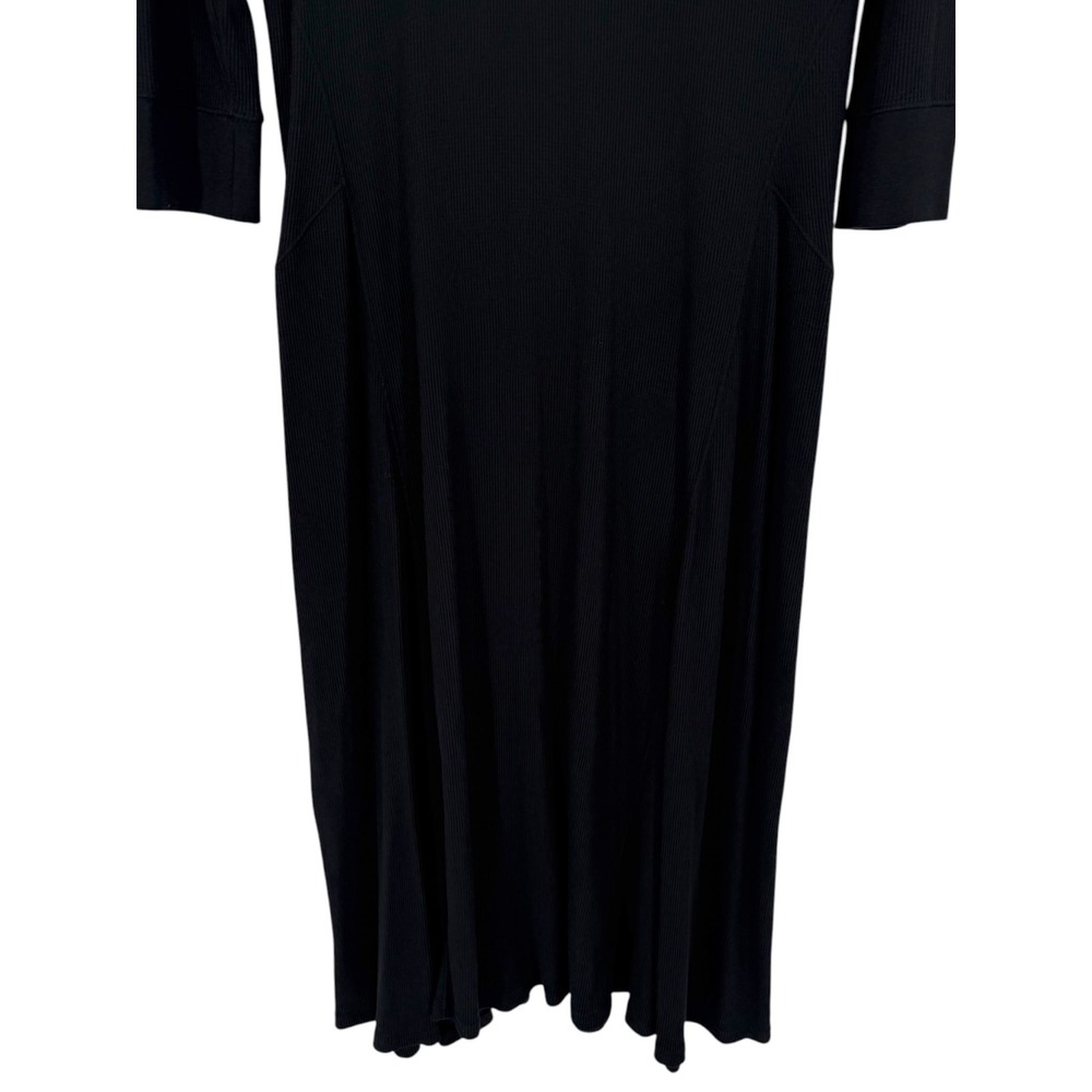 Polo Ralph Lauren Women's Waffle Knit Fit and Flare Midi Dress Black Size XL - Picture 6 of 12